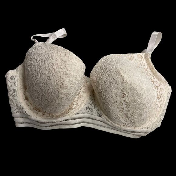 Cream Color Lace Bra Size 44D No Brand RN#53010 - Picture 2 of 12